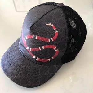 Gucci GG Supreme Kingsnake Hat - Black